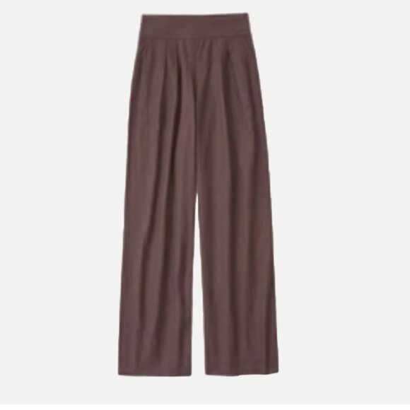 A & F Linen Blend Ultra Wide Pants - Brown, size S - Picture 2 of 5